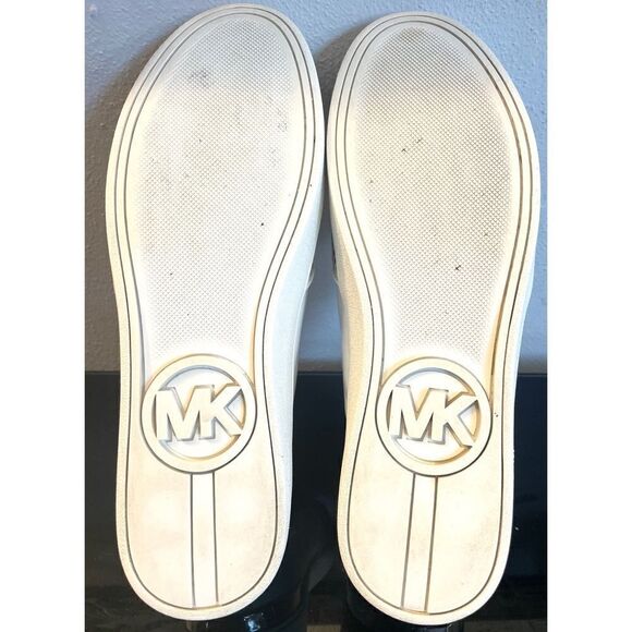 Michael KORS KYLE Grey SILVER LOGO Perforated Slip On Sneaker Shoes Size 7.5M - Picture 12 of 12